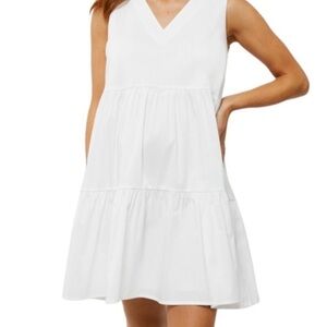 Pietro Brunelli / A Pea in the Pod | maternity white Sleeveless Tiered Sun Dress